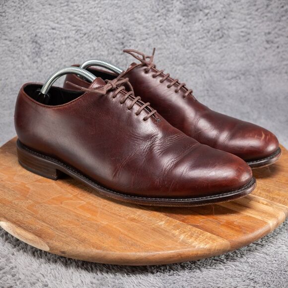 Thursday Everyday Men's Handcrafted Whole Cut Burgundy Leather Shoes, Size US 11 - Picture 1 of 10